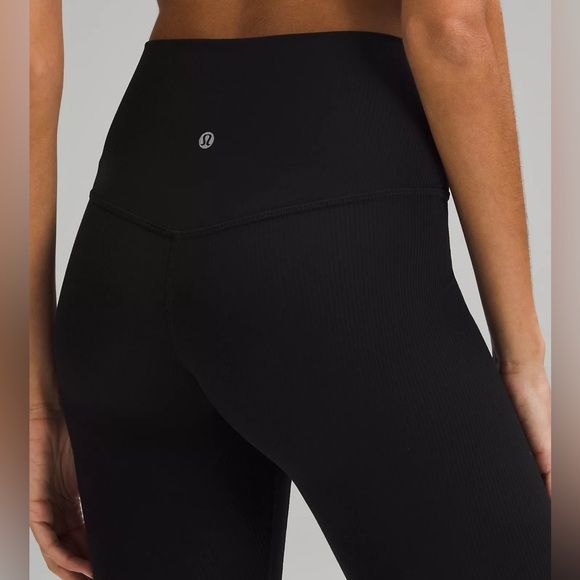 Lululemon Align Ribbed High-Rise Crop 23" leggings size 8 in black nulu yoga - Picture 6 of 14